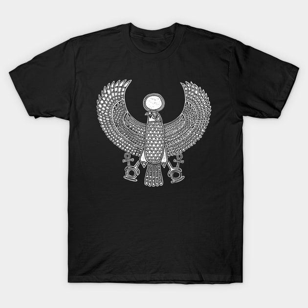 Pharaoh Tutankhamen Falcon Horus T-Shirt by LaForma